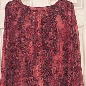 White House Black Market Snake Print Blouse with Cami – Size 12